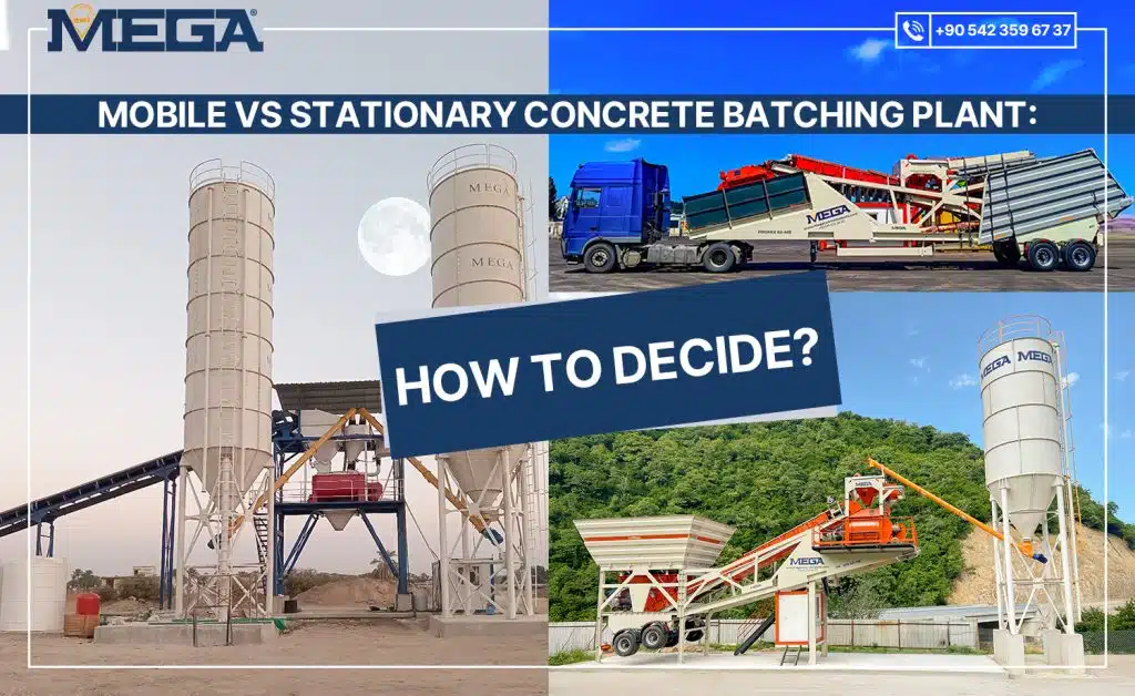 Mobile concrete batching plant and stationary concrete batching plant