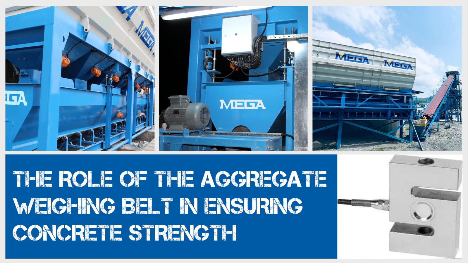 Aggregate weighing belt, weighing sensor