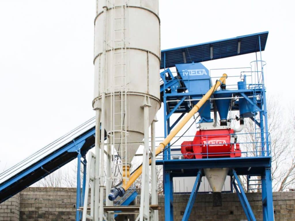 Concrete Batching Plant - Mixer, Cement, Water and Additive Weighing Hoppers