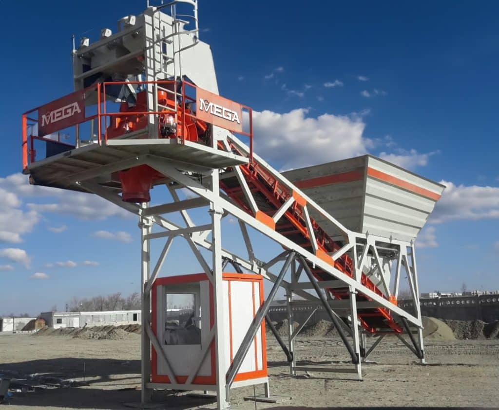 mobile concrete batching plant without tires 