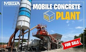 Mobile Concrete Batching Plant 100 cubic meter production capacity per hour