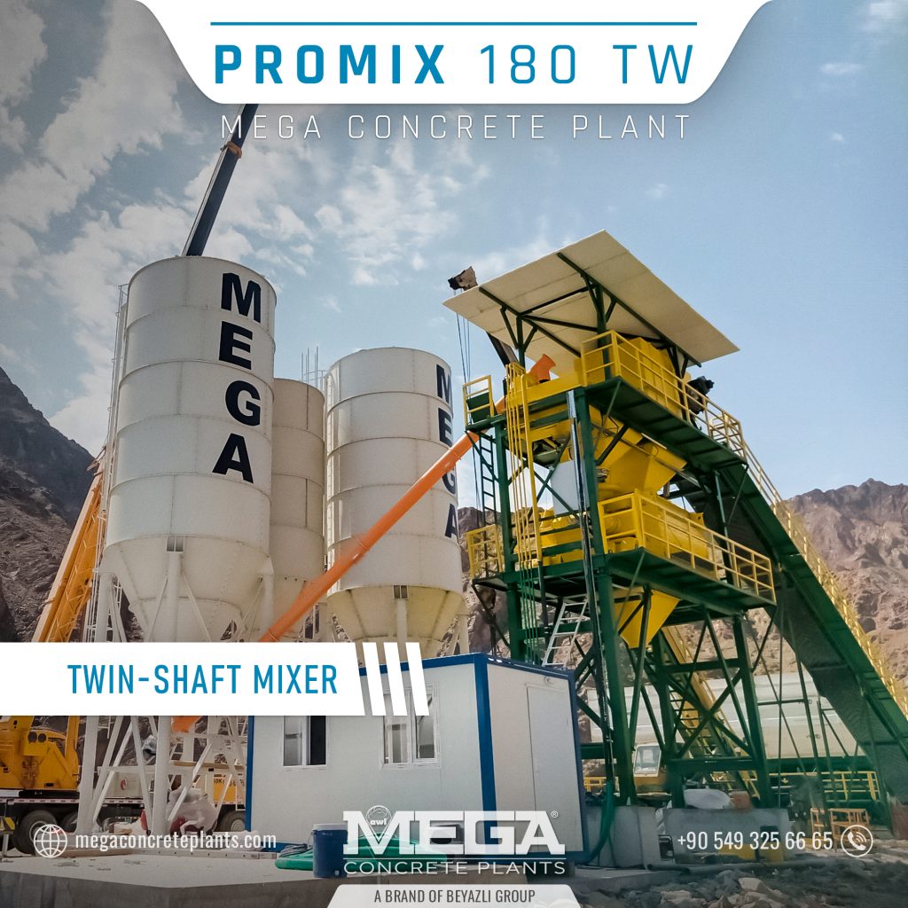 Stationary concrete batching plant