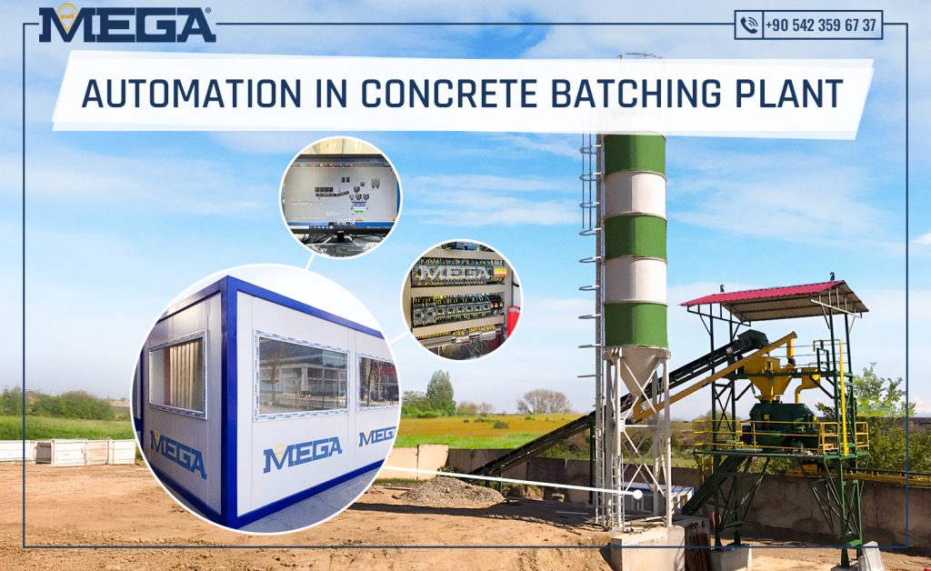 Concrete batching plant, cement silo, container controll room, automation system