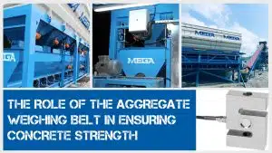 Aggregate weighing belt, weighing sensor